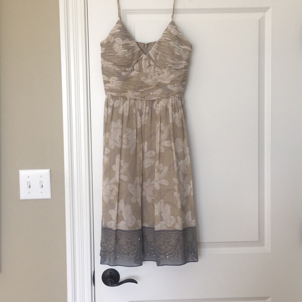 Tan floral dress